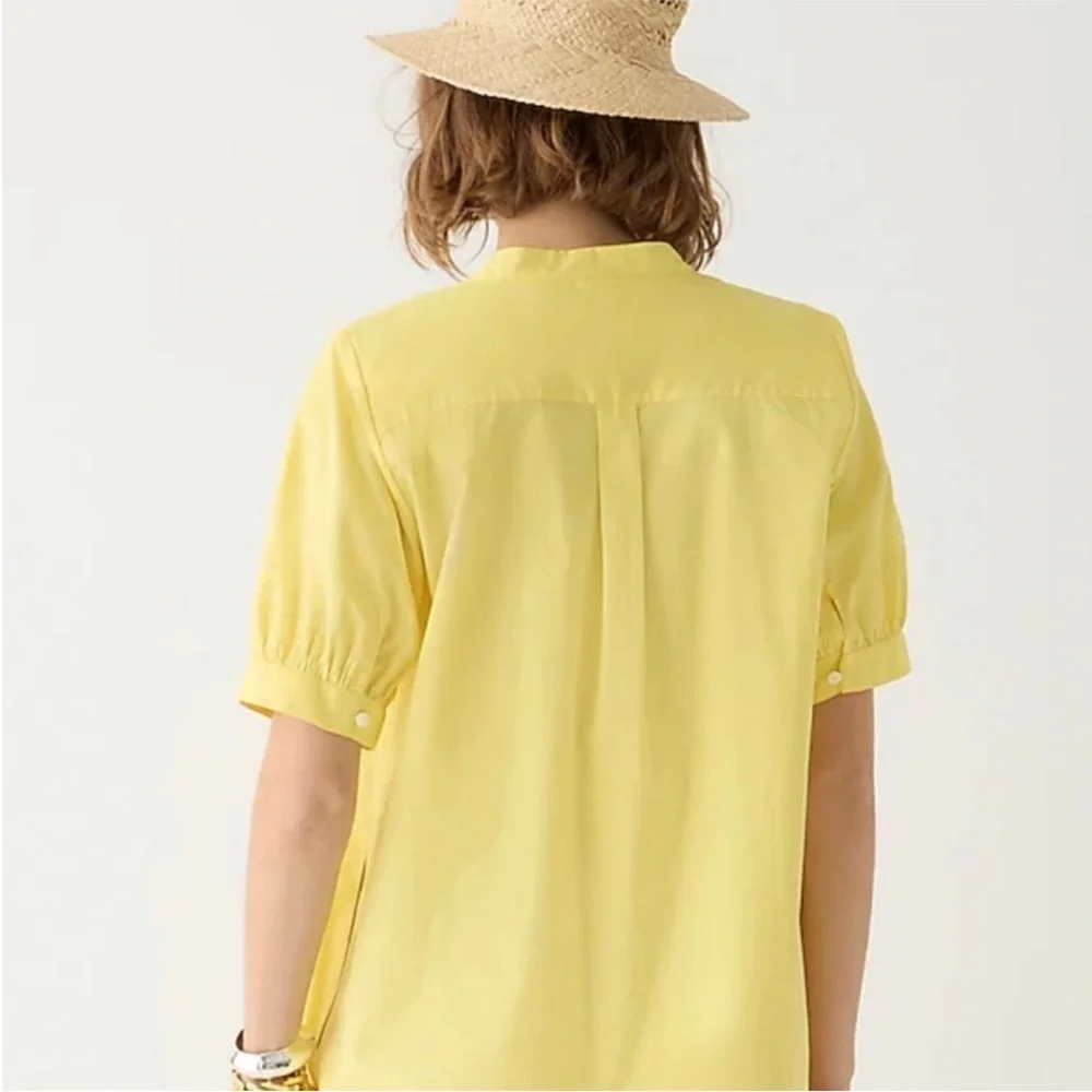J. Crew Short-sleeve mini shirtdress in cotton poplin yellow BP881 Size S